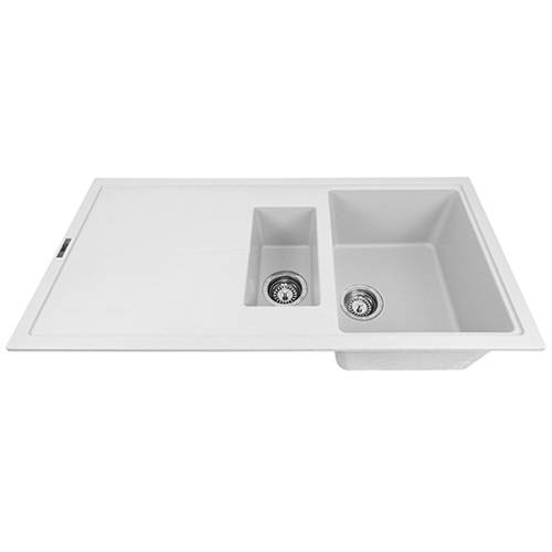 Additional image for Kitchen Sink & Tap Pack, 1.5 Bowl (1000x500, Polar White & Black).