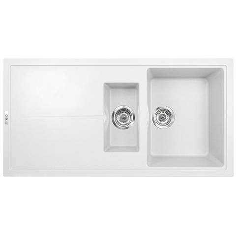 Additional image for Kitchen Sink & Tap Pack, 1.5 Bowl (1000x500, Polar White & Black).