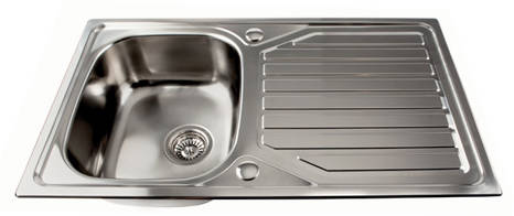 Additional image for Reversible Inset Kitchen Sink With Plumbing Kit (Satin, 860x500mm).