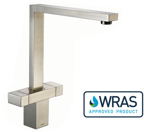 Additional image for Vesare Square Dual Control Kitchen Tap (Brushed Steel).