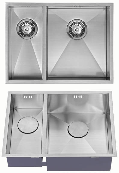 Additional image for Undermounted Two Bowl Kitchen Sink With Kit (Satin, 545x400mm).