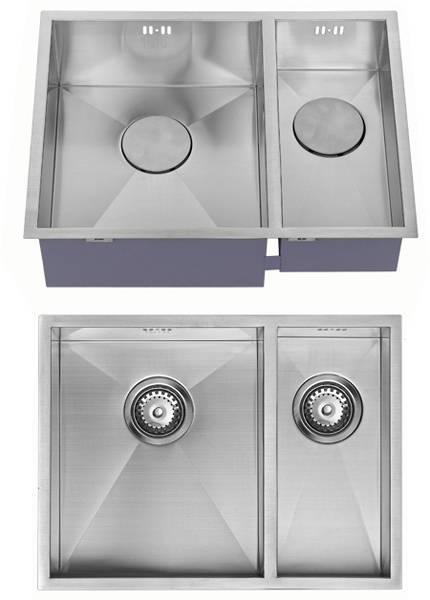 Additional image for Undermounted Two Bowl Kitchen Sink With Kit (Satin, 545x400mm).