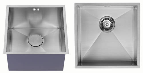Additional image for Undermounted Deep Kitchen Sink With Kit (Satin, 400x400mm).