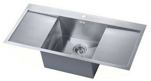 Additional image for Overmounted Inset Kitchen Sink With Drainers (Satin, 1100x510mm).
