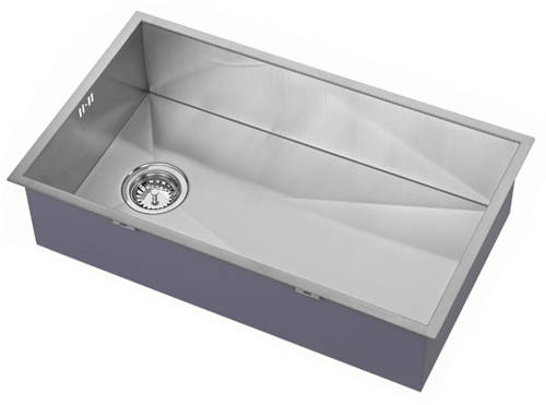 Additional image for Undermounted Kitchen Sink With Plumbing Kit (Satin, 400x700mm).