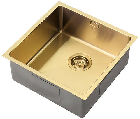 Additional image for Zen15 PVD 400U Undermount Kitchen Sink (400x400mm, Gold Brass).