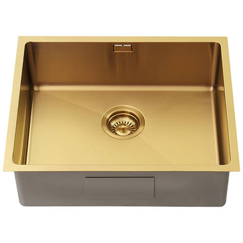 Additional image for Zen15 PVD 500U Undermount Kitchen Sink (500x400mm, Gold Brass).