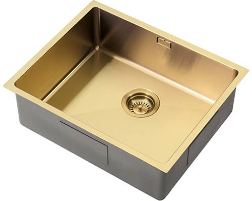 Additional image for Zen15 PVD 500U Undermount Kitchen Sink (500x400mm, Gold Brass).