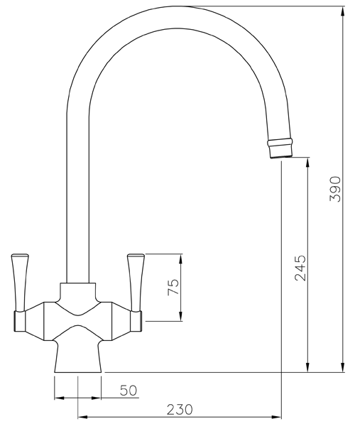 Additional image for Ludlow Monobloc Kitchen Tap (Antique Brass).