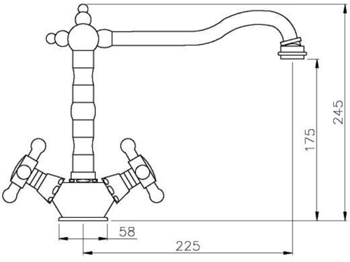 Additional image for Melford Monobloc Kitchen Tap (Chrome).