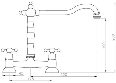 Additional image for Melford Bridge Kitchen Tap (Chrome).