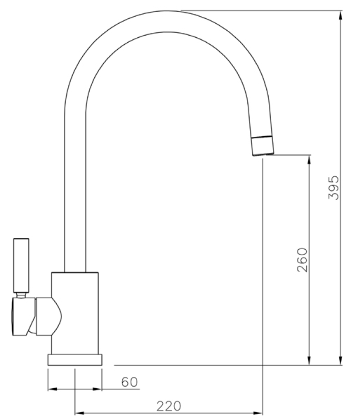 Additional image for Atlas Single Lever Kitchen Tap (Chrome).