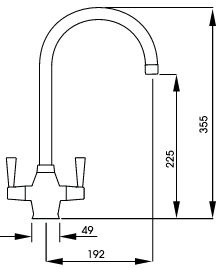 Additional image for Astral Dual Lever Kitchen Tap With Swivel Spout (Brushed Nickel).