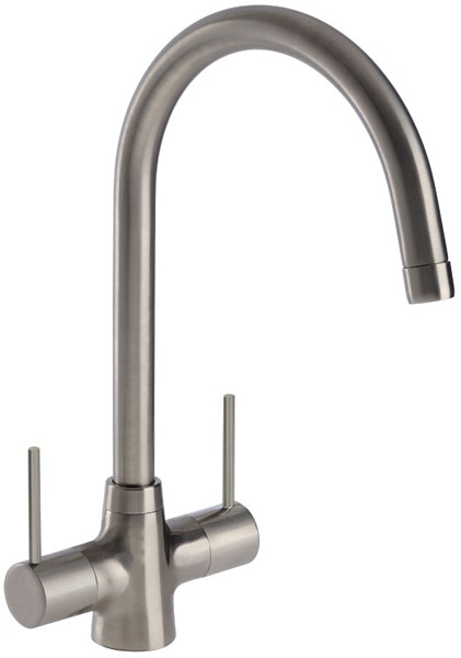 Additional image for Nexa Dual Lever Kitchen Tap With Swivel Spout (Brushed Nickel).