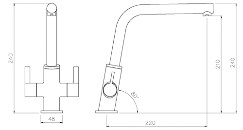 Additional image for Estimo Monobloc Kitchen Tap (Chrome).