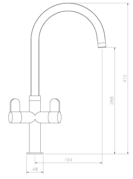 Additional image for Verla Monobloc Kitchen Tap (Chrome).