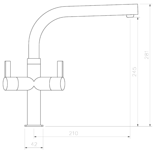 Additional image for Zucca Monobloc Kitchen Tap (Brushed Nickel).