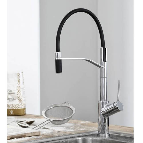 Additional image for Virtue Semi Professional Kitchen Tap (Chrome & Black).