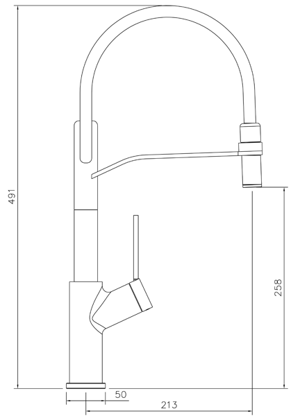 Additional image for Virtue Semi Professional Kitchen Tap (Chrome & Black).