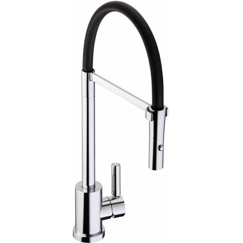 Additional image for Atlas Professional Kitchen Tap With Lever Handle (Chrome & Black).