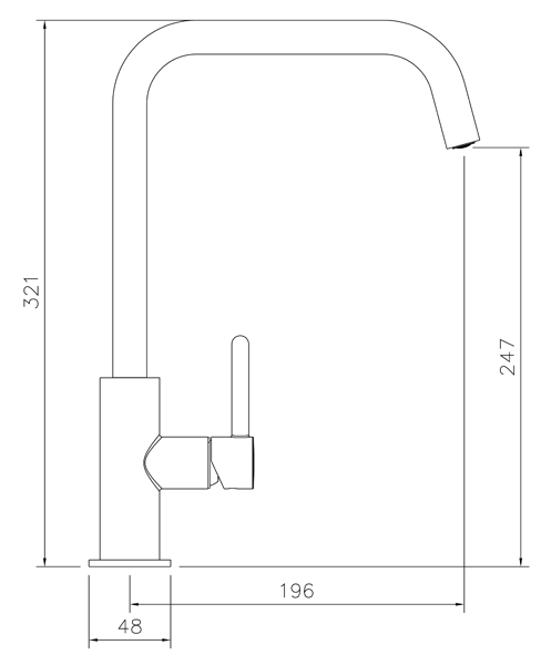 Additional image for Althia Single Lever Kitchen Tap (Brushed Nickel).