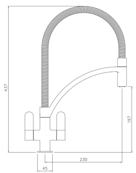 Additional image for Genio Semi Professional Kitchen Tap (Chrome).