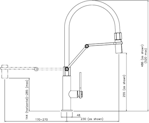 Additional image for Hex Professional Kitchen Tap With Swivel Spout (Br Nickel).