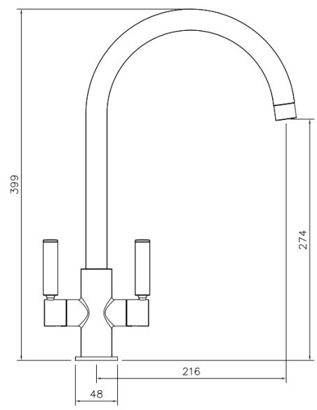 Additional image for Globe Monobloc Kitchen Tap (Chrome).