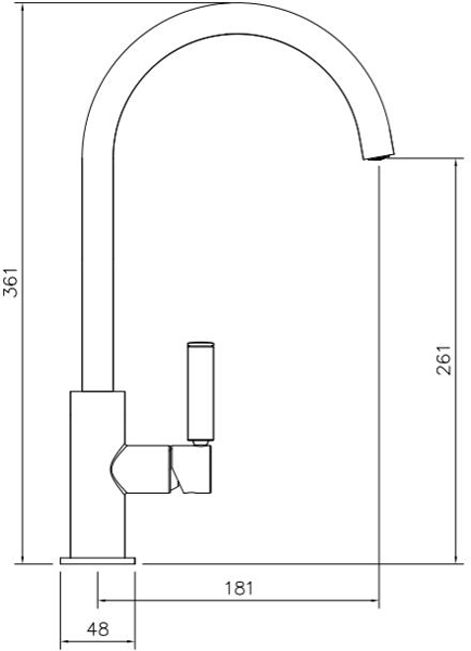 Additional image for Globe Single Lever Kitchen Tap (Brushed Nickel).