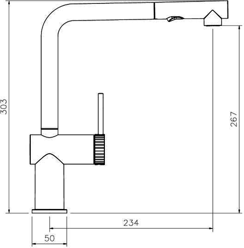 Additional image for Fraction Pull Out Kitchen Tap (Ant Brass).