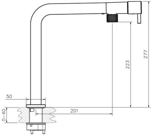 Additional image for Agilis Single Lever Kitchen Tap (Matt Black).