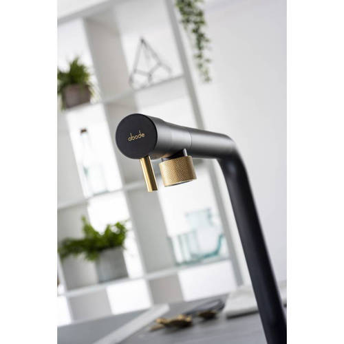 Additional image for Agilis Single Lever Kitchen Tap (Matt Black & Brushed Brass).