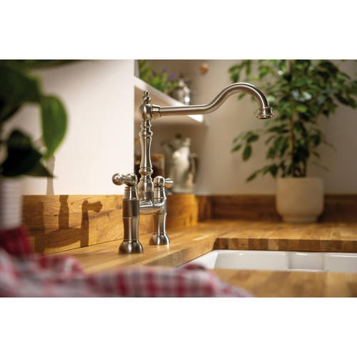 Additional image for Bridge Kitchen Tap With Handspray (Br Nickel).