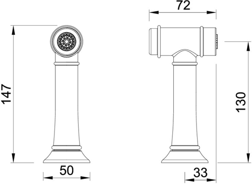 Additional image for 4 Hole Kitchen Tap With Handspray (Chrome).