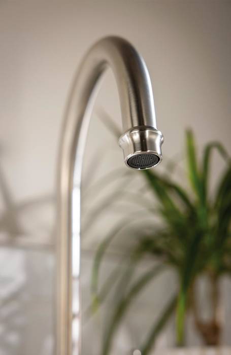 Additional image for Ornate Twin Lever Kitchen Tap (Brushed Nickel).