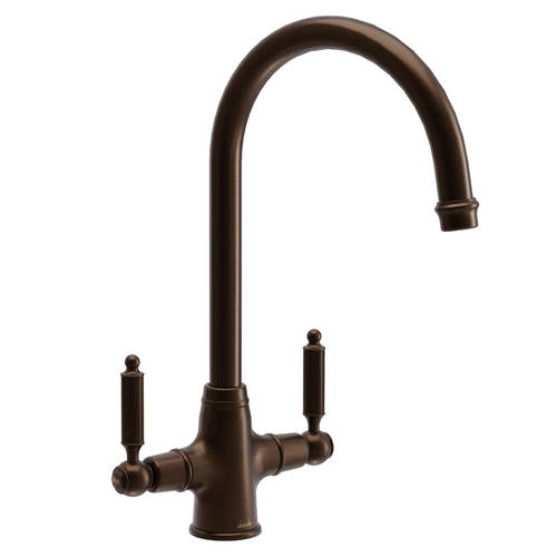 Additional image for Ornate Twin Lever Kitchen Tap (Dark Bronze).