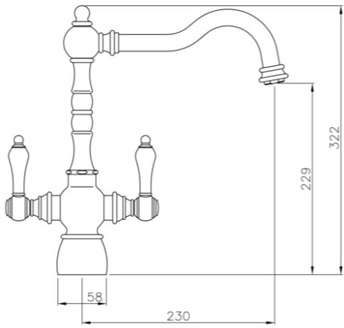 Additional image for Bayenne Monobloc Kitchen Tap (Chrome).