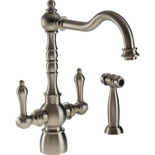 Additional image for Bayenne Monobloc Kitchen Tap With Handspray (Pewter).