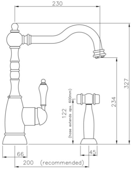 Additional image for Bayenne Single Lever Kitchen Tap With Handspray (Chrome).