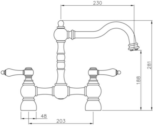 Additional image for Bayenne Bridge Kitchen Tap (Chrome).