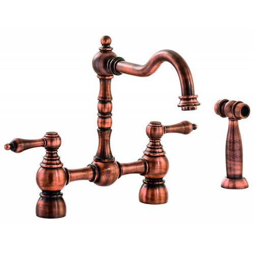 Additional image for Bayenne Bridge Kitchen Tap With Handspray (Century Copper).