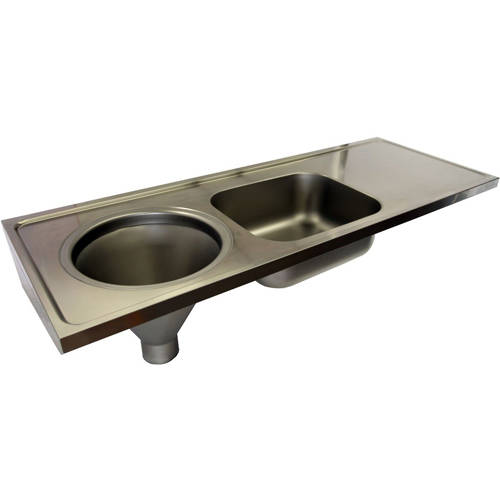 Additional image for Hospital Sluice Sink With Sink & Plain Top (LH, S Steel).