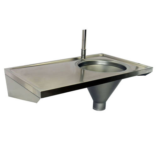 Additional image for Hospital Sluice Sink With Plain Top (RH, Stainless Steel).