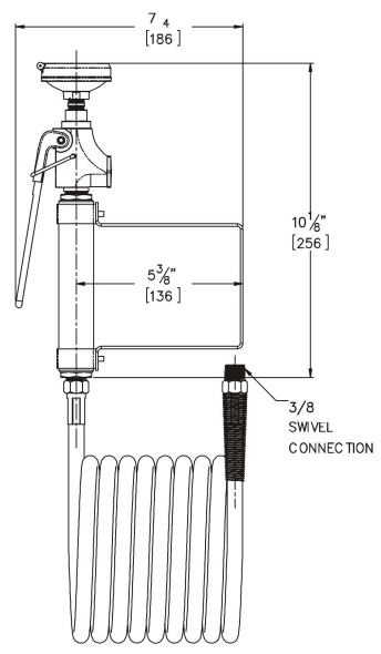 Additional image for Stay Open Drench Handset With Single Spray, Wall Bracket & Hose.