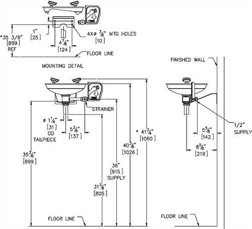 Additional image for Wall Mounted Eye / Face Wash Station (All Stainless Steel).