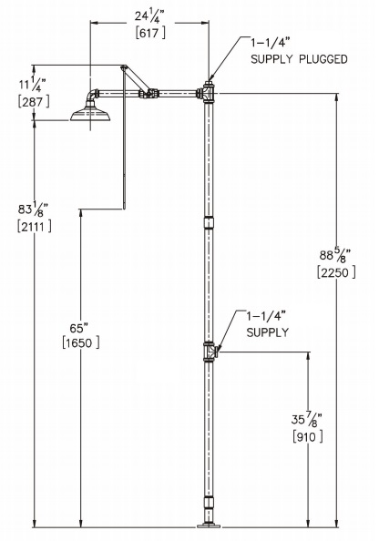 Additional image for Emergency Drench Shower Head With Column (All Stainless Steel).