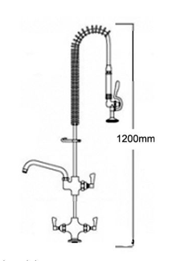 Additional image for Pre Rinse Monoblock Catering Tap With 12" Spout (Chrome).