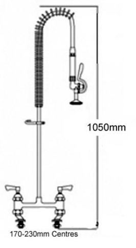 Additional image for Pre Rinse Twin Catering Tap (Chrome).