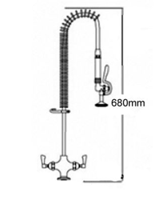 Additional image for Short Pre Rinse Monoblock Catering Tap (Chrome).