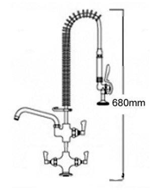 Additional image for Short Pre Rinse Monoblock Catering Tap With 16" Spout.